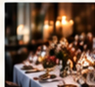 Candlelit dining table prepared for a special event